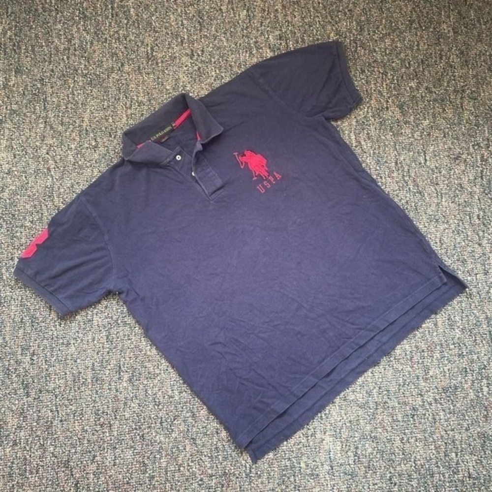 US Polo Assn Mens Polo Shirt‎ Navy Blue Big Pony Logo Short Sleeve Cotton XL